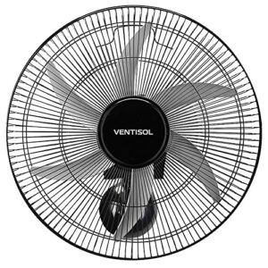 Ventisol Ventilador de Parede Oscilante, Steel, Preto/Prata, 50cm, Bivolt